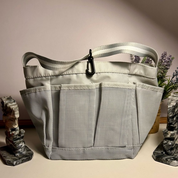 π₯Grey Mesh Shower Caddy Bag Portable for College Room Essentials - Picture 1 of 8